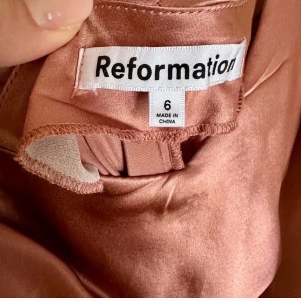 NWT Reformation Ronda 100% Silk Maxi Dress in Praline